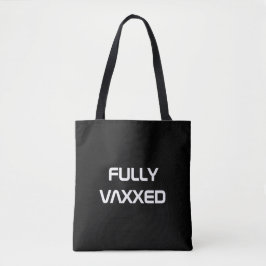 Voller Vaxxed schwarzer Sondertext minimalistisch Tasche