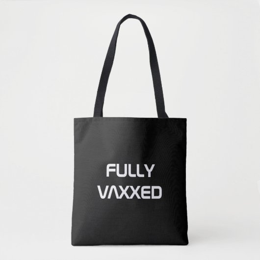 Voller Vaxxed schwarzer Sondertext minimalistisch  Tasche (Vorderseite)