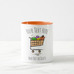 Voller Warenkorb/Wagenwagen/Winterverkauf. Geschen Tasse