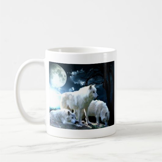 Voller Wolf-Mond Kaffeetasse (Links)