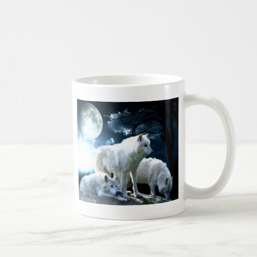 Voller Wolf-Mond Kaffeetasse (Rechts)