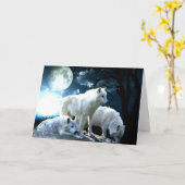 Voller Wolf-Mond Karte (Gelbe Blume)