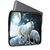 Voller Wolf-Mond Laptopschutzhülle (Vorne Rechts)
