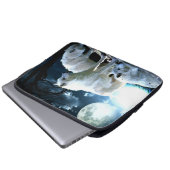 Voller Wolf-Mond Laptopschutzhülle (Vorne Knopf)