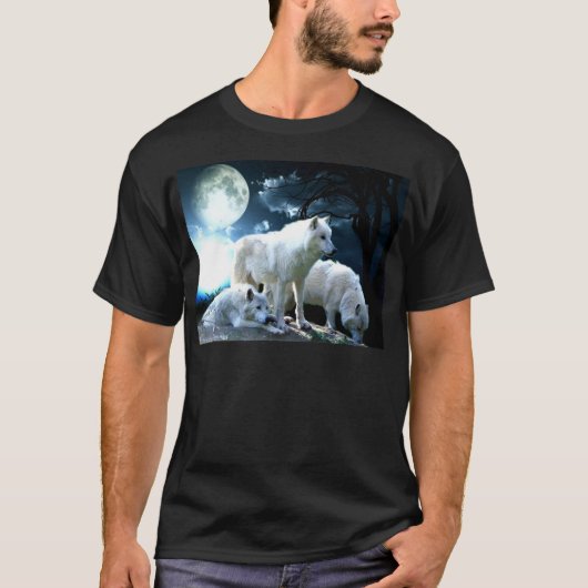 Voller Wolf-Mond T-Shirt (Vorderseite)