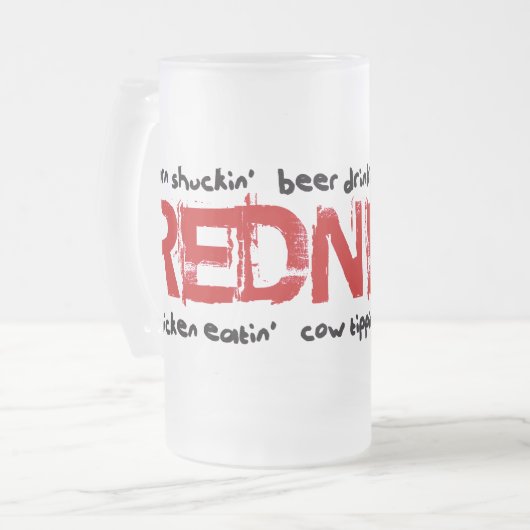 Vollerblühter Redneck Mattglas Bierglas (Vorderseite Links)
