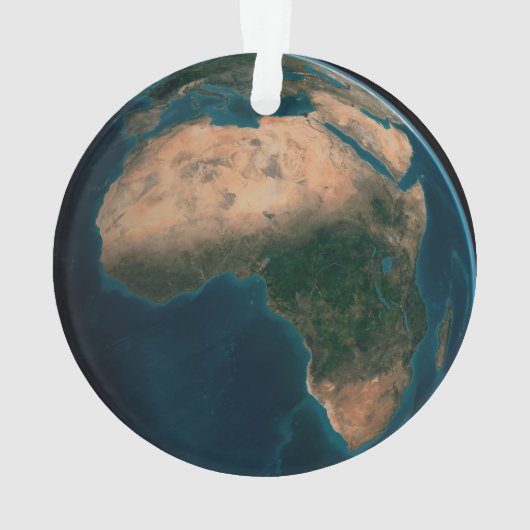 Vollerde aus dem Weltraum über dem afrikanischen K Ornament (Rückseite)