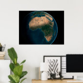 Vollerde aus dem Weltraum über dem afrikanischen K Poster (Heimbüro)