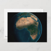 Vollerde aus dem Weltraum über dem afrikanischen K Postkarte (Vorne/Hinten)