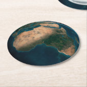 Vollerde aus dem Weltraum über dem afrikanischen K Runder Pappuntersetzer (Angewinkelt)