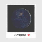 Vollerde bei Nacht mit Stadtlampen in Amerika Aufkleber (Blatt)