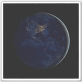 Vollerde bei Nacht mit Stadtlampen in Amerika Aufkleber (Vorderseite)