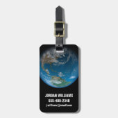 Vollerde mit Nord- und Südamerika. Gepäckanhänger (Vorderseite vertikal)