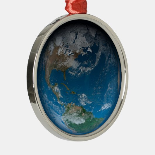 Vollerde mit Nord- und Südamerika. Ornament Aus Metall (Rechts)