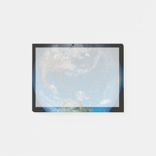 Vollerde mit Nord- und Südamerika. Post-it Klebezettel (Vorderseite)