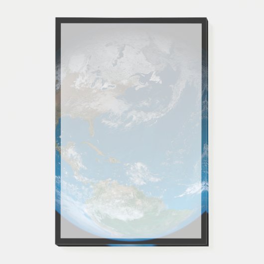 Vollerde mit Nord- und Südamerika. Post-it Klebezettel (Vorderseite)