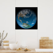 Vollerde mit Nord- und Südamerika. Poster (Küche)