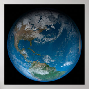 Vollerde mit Nord- und Südamerika. Poster