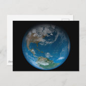 Vollerde mit Nord- und Südamerika. Postkarte (Vorne/Hinten)