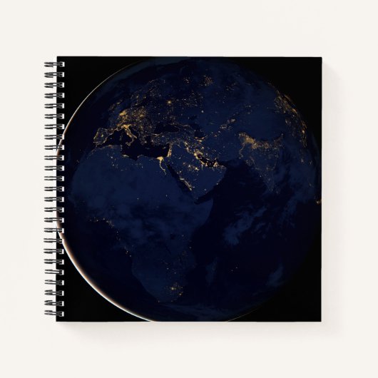 Volles Erdreich mit Stadtlampen Notizblock (Vorderseite)