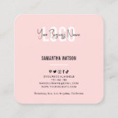 Volles Foto Blassrosa Feminine Moderne Fotografie Quadratische Visitenkarte (Rückseite)