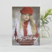 Volles Foto Frohe Weihnachten, Raute Feiertagskarte (Stehend Vorderseite)