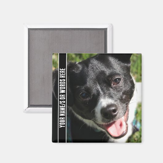 Volles Foto mit Anpassung in Schwarz und Weiß Magnet (Vorderseite/Rückseite)