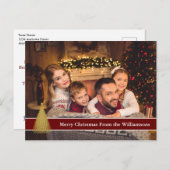 Volles Foto Postcard Gold Weihnachtsbaum Dein Text Postkarte (Vorne/Hinten)