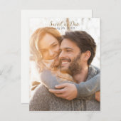 Volles Foto - rustikale Moderne Save the Date Ankündigungspostkarte (Vorne/Hinten)