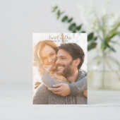 Volles Foto - rustikale Moderne Save the Date Ankündigungspostkarte (Stehend Vorderseite)