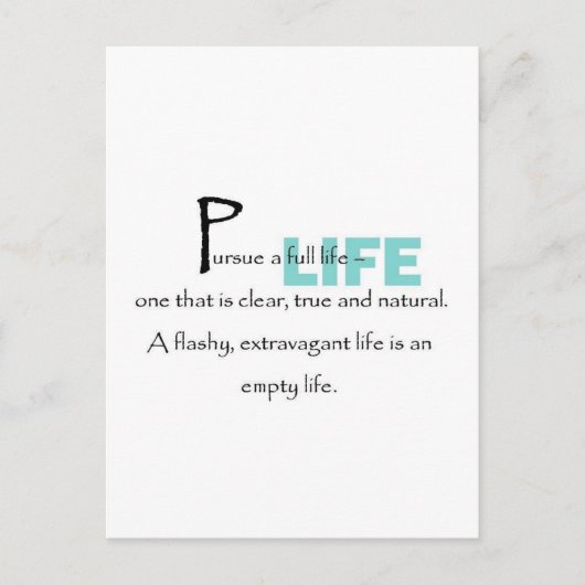 Volles Leben verfolgen Postkarte (Vorderseite)