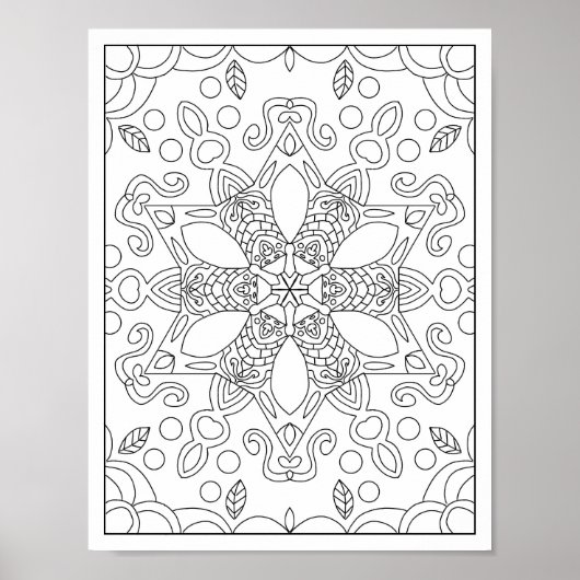 Volles Page Mandala Adult Coloring Poster (Vorne)