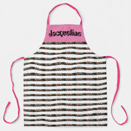 Volles weibliches farbenfrohes, spielerisches Nähd Schürze