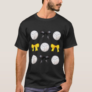 Volley & Schwarz Gelb Gold Bogen Volleyball Te T-Shirt