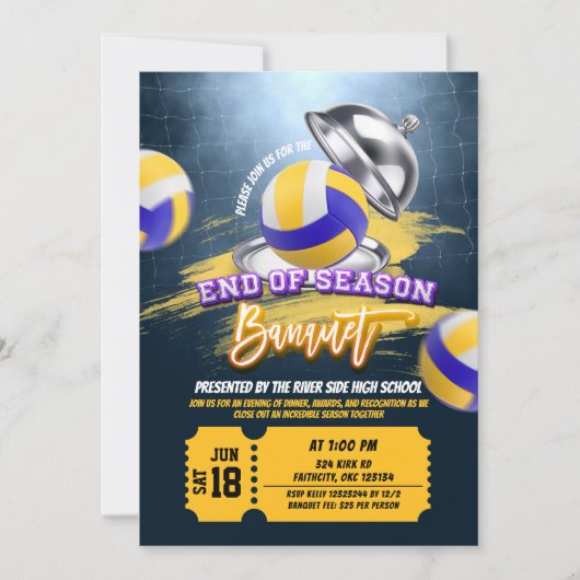 Volley Ball End of Season Banquet Party Einladung (Vorderseite)