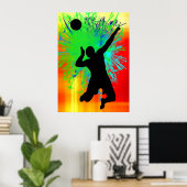 Volley Ball Service Fireworks Poster (Heimbüro)