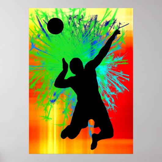 Volley Ball Service Fireworks Poster (Vorne)