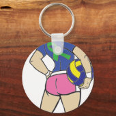 VOLLEY GIRL GREEN RIBBON SCHLÜSSELANHÄNGER (Vorderseite)