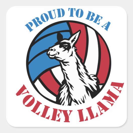 Volley Llama Geschenk für Swag Quadratischer Aufkleber (Vorderseite)