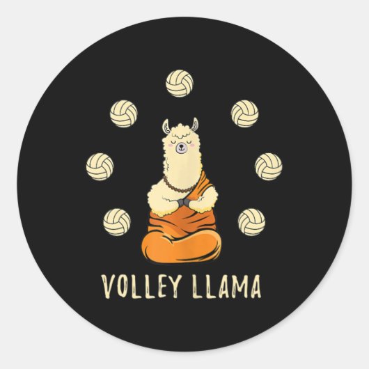 Volley Llama Lover Niedliches Volleyballteam für M Runder Aufkleber (Vorderseite)