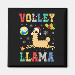 Volley Llama Lover Volleyball Lover Weihnachtsmann Magnet
