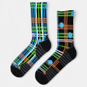 Volley or Rally Pickleball Plaid - Black and Blue Socken (Links)