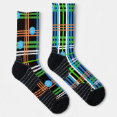Volley or Rally Pickleball Plaid - Black and Blue Socken (Rechts)