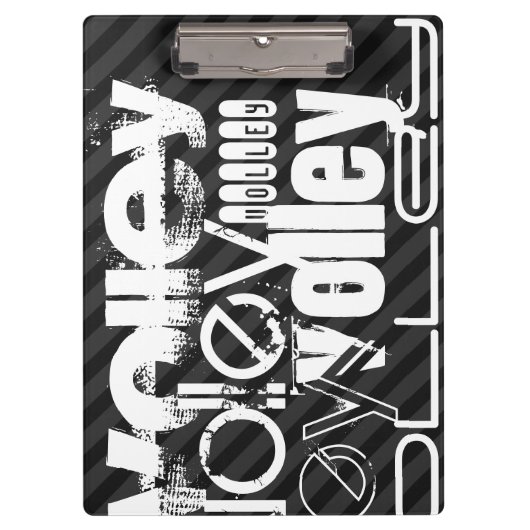 Volley; Schwarz & Dunkelgrau Streifen Klemmbrett (Vorderseite)