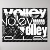 Volley; Schwarz & Dunkelgrau Streifen Poster (Vorne)