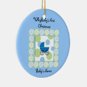 VolleyBabys erste Weihnachtsblau-Verzierung Keramik Ornament (Rechts)