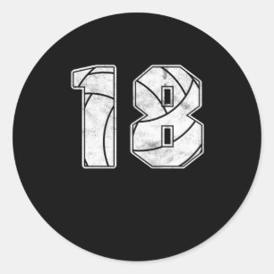 Volleyball 18. Geburtstagsfeier Sportgeschenk Runder Aufkleber