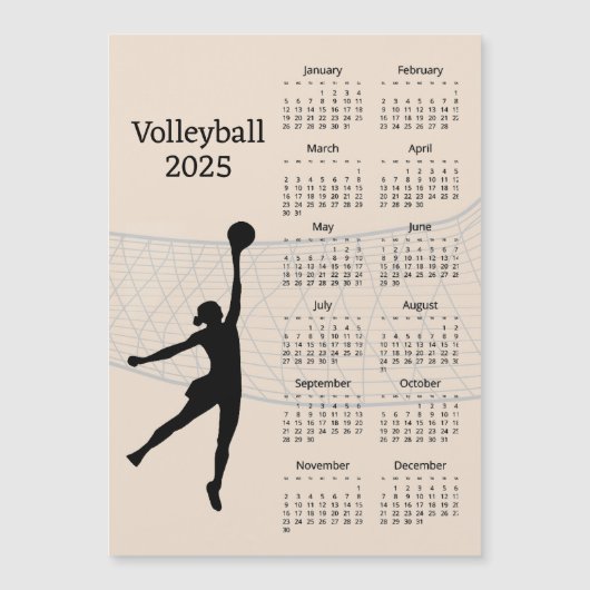 Volleyball 2025 Kalender Magnetkarte (Vorderseite)