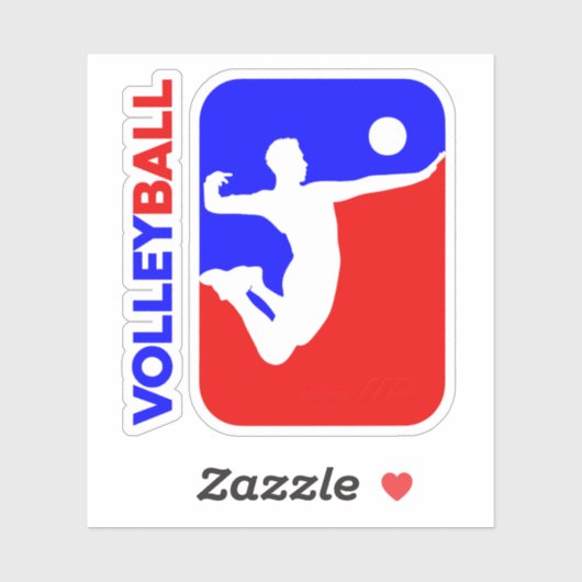 Volleyball | 3"x 3"- glänzend transparent aufkleber (Blatt)
