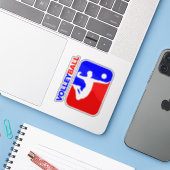 Volleyball | 3"x 3"- glänzend transparent aufkleber (Laptop mit iPhone)